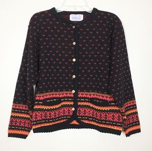 Vintage Christmas Holiday‎ Cardigan Sweater Size M/L